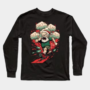 BADASS SANTA, Violent Night-inspired Christmas design Long Sleeve T-Shirt